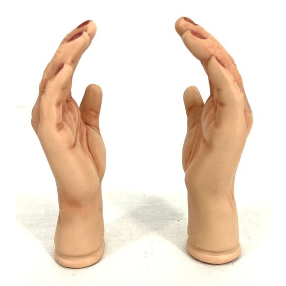 Porcelain Doll Hands Replacement Parts Elderly Old Hands 5.25" - Picture 3 of 9